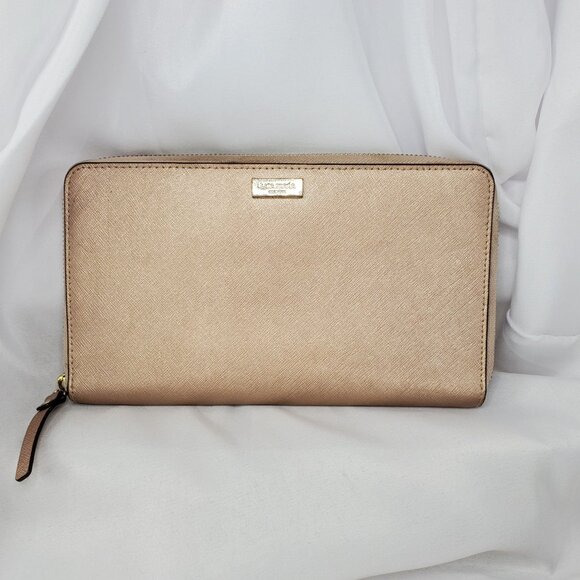 Kate Spade New York Newbury Lane Neda Rose Gold Zip-Around Wallet - Picture 13 of 14
